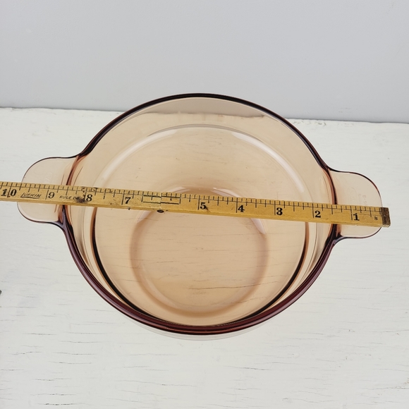 Visions Corning Amber Brown Glass Mixing Bowl Casserole Skillet v20b France 70s - Picture 6 of 8